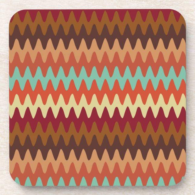 Wavy Pattern Sedona Südwest Getränkeuntersetzer (Vorderseite)