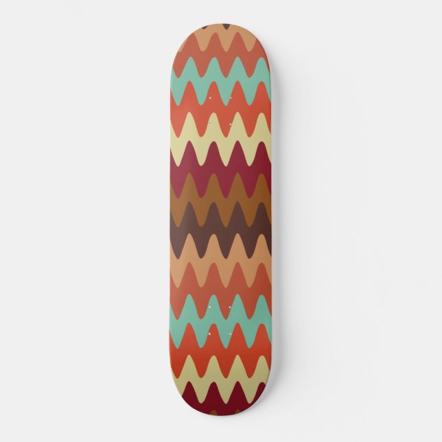 Wavy Pattern Sedona Südwest Skateboard (Vorderseite)