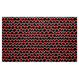 Wavy Pattern - Tropisches Rosa auf schwarz Stoff