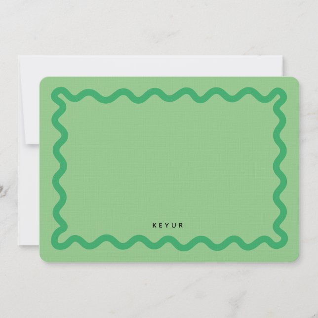 Wavy Personalisiert Stationery Note Card Mitteilungskarte (Vorderseite)
