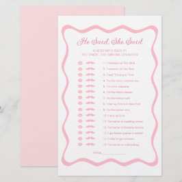 Wavy Pink Brautparty Er sagte, sie sagte Game