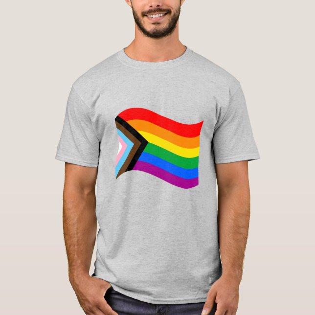 Wavy Progress Pride Flag T-Shirt (Vorderseite)