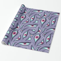 Wavy Psychedelischer Horror - Lila Eye Pattern
