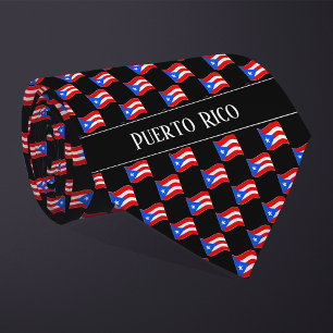 Wavy Puerto Rico Flag Muster Krawatte