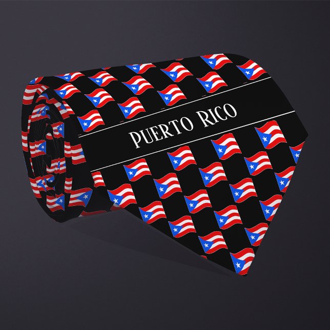 Wavy Puerto Rico Flag Muster Krawatte (Von Creator hochgeladen)
