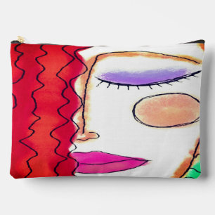 Wavy Red Hair Original Abstrakte Kunst Zubehörtasche