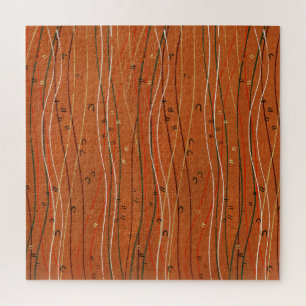 Wavy Red Strips: Moderne japanische Abstrakte Kuns