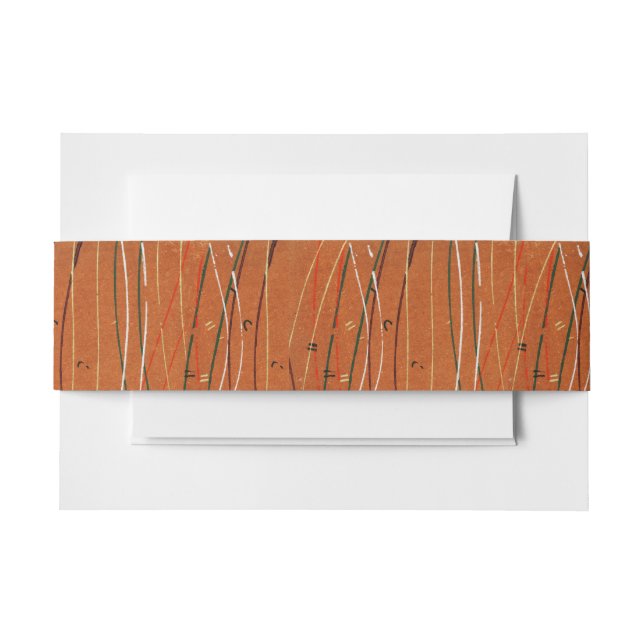 Wavy Red Strips: Moderne japanische Abstrakte Kuns Einladungsbanderole (Vorderseite Beispiel)