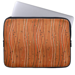 Wavy Red Strips: Moderne japanische Abstrakte Kuns Laptopschutzhülle