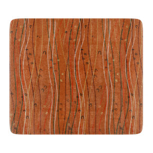 Wavy Red Strips: Moderne japanische Abstrakte Kuns Schneidebrett