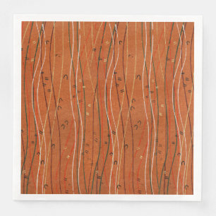 Wavy Red Strips: Moderne japanische Abstrakte Kuns Serviette