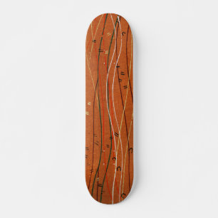 Wavy Red Strips: Moderne japanische Abstrakte Kuns Skateboard