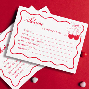 Wavy Red Valentines Brautparty Advisor Card Einladung