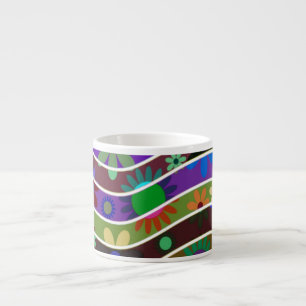 Wavy Retro-Blume Espressotasse