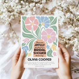 Wavy Retro Boho farbenfrohe Brautparty Einladung