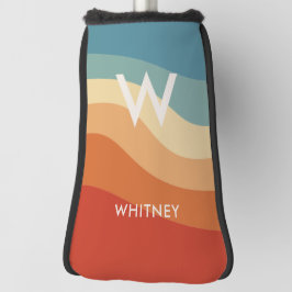 Wavy Retro Strip Monogram Personal Golf Headcover