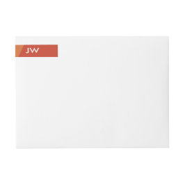 Wavy Retro Strip Monogram Rücksendeadresse