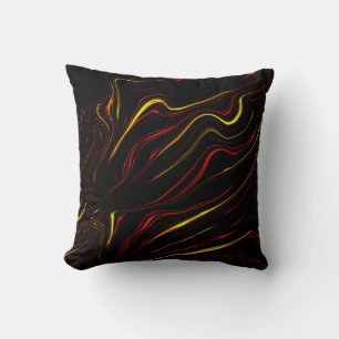 Wavy rote goldene lange Striche auf dunklem Hinter Kissen