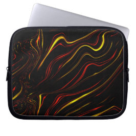 Wavy rote goldene lange Striche auf dunklem Hinter Laptopschutzhülle