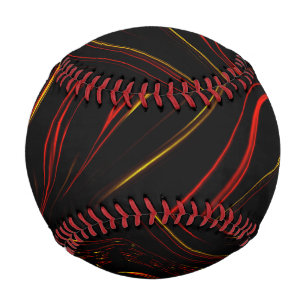 Wavy rote goldlange Spuren auf schwarzem Hintergru Baseball