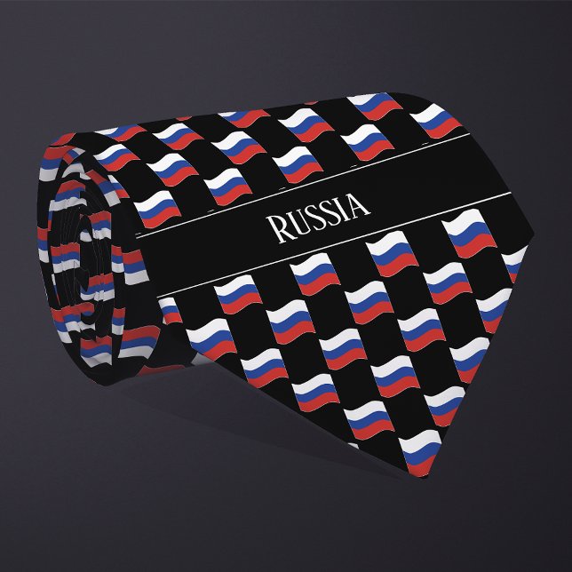 Wavy Russia Flag-Muster Krawatte (Von Creator hochgeladen)
