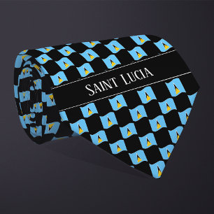 Wavy Saint Lucia Flag Muster Krawatte
