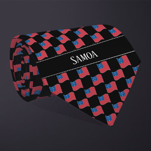 Wavy Samoa Flag Pattern Krawatte