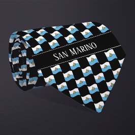 Wavy San Marino Flag Pattern  Krawatte