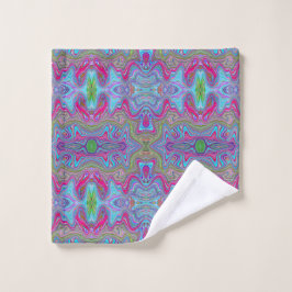 Wavy Sky Blue Multicologe Trippy Muster Badhandtuch Set