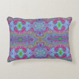 Wavy Sky Blue Multicologe Trippy Muster Dekokissen