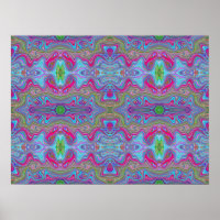 Wavy Sky Blue Multicologe Trippy Muster