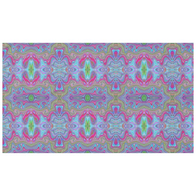 Wavy Sky Blue Multicologe Trippy Muster Tischdecke (Vorderseite (Horizontal))