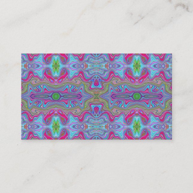 Wavy Sky Blue Multicologe Trippy Muster Visitenkarte (Vorderseite)