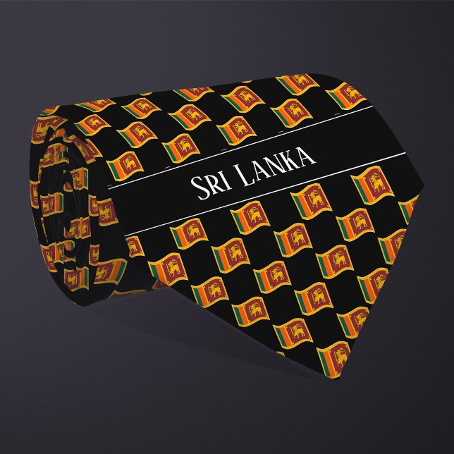 Wavy Sri Lanka Flag Pattern  Krawatte (Von Creator hochgeladen)