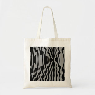 Wavy Stripe - Schwarz und Mittelgrau Tragetasche
