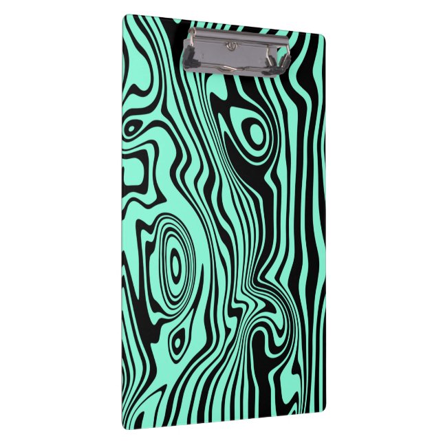 Wavy Striping Aquamarin Blue Clipboard oder Auswäh Klemmbrett (Rechts)