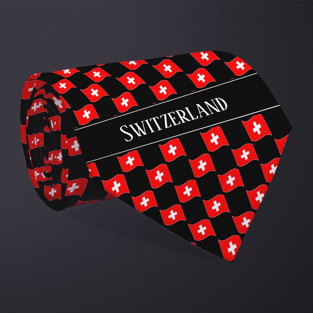 Wavy Switzerland Flag Pattern  Krawatte (Von Creator hochgeladen)
