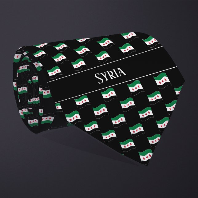 Wavy Syria Flag Pattern  Krawatte (Von Creator hochgeladen)