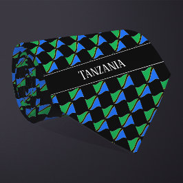 Wavy Tanzania Flag Pattern Krawatte