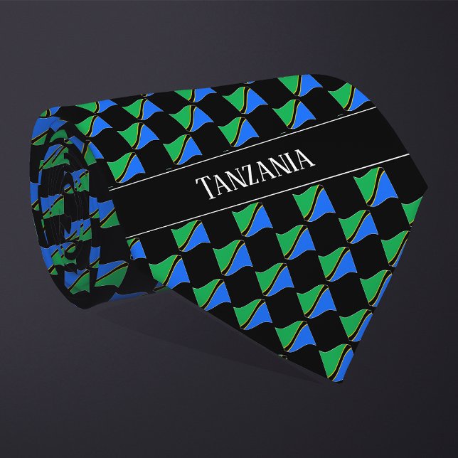 Wavy Tanzania Flag Pattern  Krawatte (Von Creator hochgeladen)