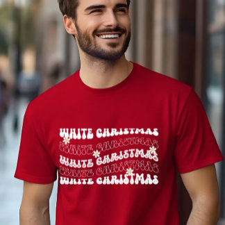 Wavy Text White Christmas T-Shirt