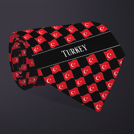 Wavy Turkey Flag Pattern  Krawatte