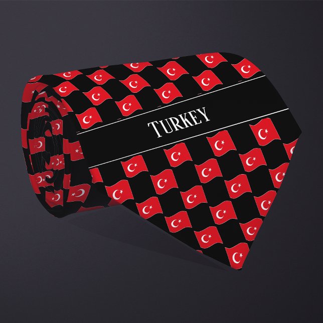 Wavy Turkey Flag Pattern  Krawatte (Von Creator hochgeladen)