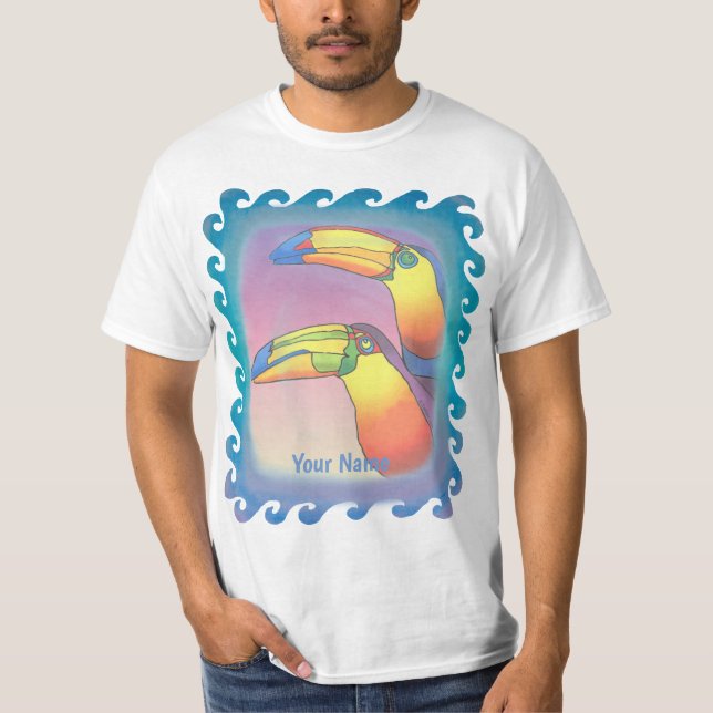 Wavy Two Toucans  T-Shirt (Vorderseite)