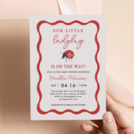 Wavy unsere kleine Ladybug Girl Babydusche Einladung