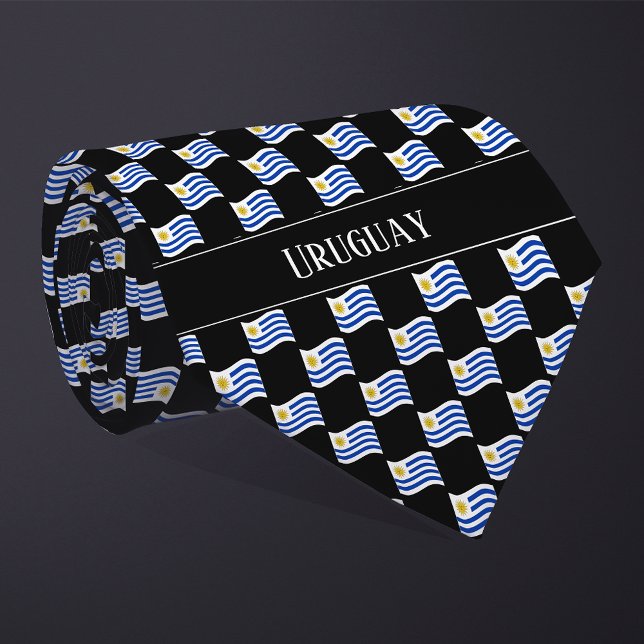 Wavy Uruguay Flag Pattern  Krawatte (Von Creator hochgeladen)