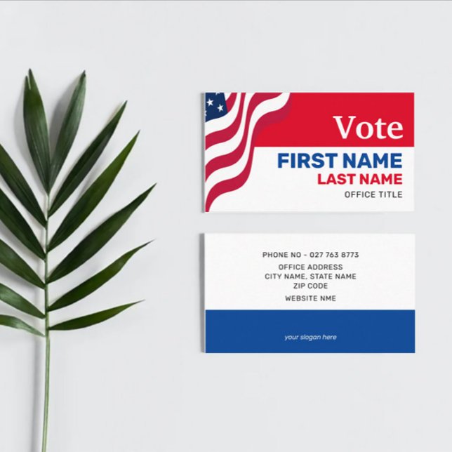 Wavy US Flag politische Kampagne formell Visitenkarte (Von Creator hochgeladen)