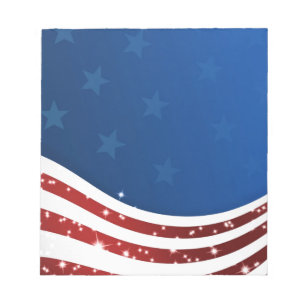 Wavy USA/SAD Fahne, Stars, Sotschi-Spiele Notizblock