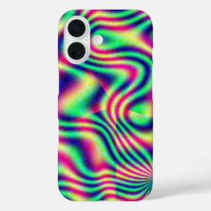 Wavy Vaporwave Retro Glow iPhone 16 Hülle