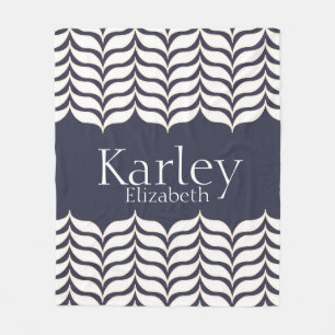 Wavy White Chevrons Hübsch Personalisiert Fleecedecke